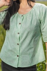 Sootisyahi 'Valley Breeze' Azofree Handblock Printed Pure Cotton Crop Top