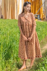 Sootisyahi 'Dusky Dawn' Azofree Handblock Printed Pure Cotton Dress