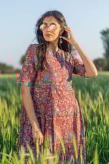 Sootisyahi 'Redley' Azofree Handblock Printed Pure Cotton Dress