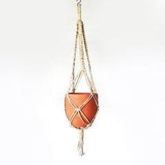 Craftlipi-CLASSIC Terracotta Planter with Jute Macrame Hanger Design1