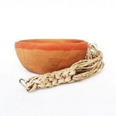 Craftlipi-SHALLOW Terracotta Planter with Jute Macrame Hanger