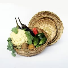 Craftlipi-Bamboo Basket : Traditional Vegetable Basket : Set of 4