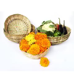 Craftlipi-Bamboo Basket : Traditional Vegetable Basket : Set of 4