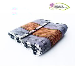 Craftlipi-Sling Bag (Madur) : Made of Natural Straw and Pure Cotton Fabric : Grey