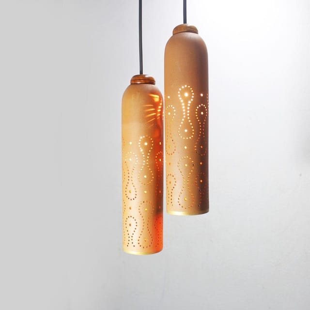 Craftlipi-Straw 2 Terracotta Ceiling Light