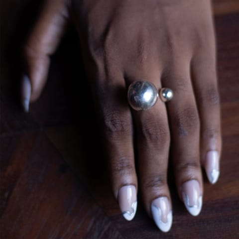 Baka  DECO SILVER GIANT SPHERE RING