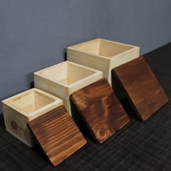 Craftlipi-Wooden BOX Set : Desktop / Tabletop Organizer : A Set Of 3 Boxes