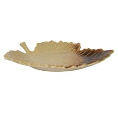 Country Clay-Maple Leaf Platter (Maroon and Cream) Made of Ceramic by Country Clay