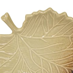 Country Clay-Maple Leaf Platter (Maroon and Cream) Made of Ceramic by Country Clay