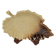 Country Clay-Maple Leaf Platter (Maroon and Cream) Made of Ceramic by Country Clay