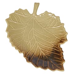 Country Clay-Maple Leaf Platter (Maroon and Cream) Made of Ceramic by Country Clay