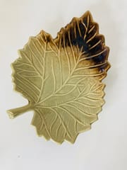 Country Clay-Maple Leaf Platter (Maroon and Cream) Made of Ceramic by Country Clay