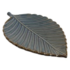 Country Clay-Leaf Platter (Royal Blue) Made of Ceramic by Country Clay