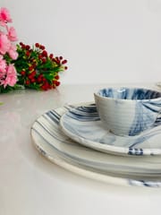 Country Clay-Dinner Set (18 pcs, Marble)
- 6 Full Plate
- 6 Quarter Plate
- 6 Cereal Bowls Made of Ceramic by Country Clay