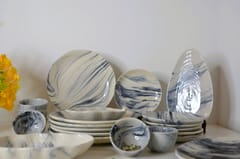 Country Clay-Dinner Set (18 pcs, Marble)
- 6 Full Plate
- 6 Quarter Plate
- 6 Cereal Bowls Made of Ceramic by Country Clay