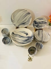 Country Clay-Dinner Set (18 pcs, Marble)
- 6 Full Plate
- 6 Quarter Plate
- 6 Cereal Bowls Made of Ceramic by Country Clay