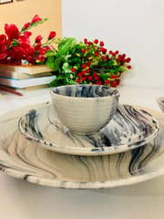 Country Clay-Dinner Set (18 pcs, Marble)
- 6 Full Plate
- 6 Quarter Plate
- 6 Cereal Bowls Made of Ceramic by Country Clay