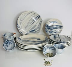 Country Clay-Dinner Set (18 pcs, Marble)
- 6 Full Plate
- 6 Quarter Plate
- 6 Cereal Bowls Made of Ceramic by Country Clay