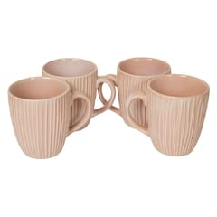 Country Clay-Coffee Mug (Tree Trunk, Baby Pink) - Set of 4 Made of Ceramic by Country Clay