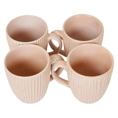 Country Clay-Coffee Mug (Tree Trunk, Baby Pink) - Set of 4 Made of Ceramic by Country Clay