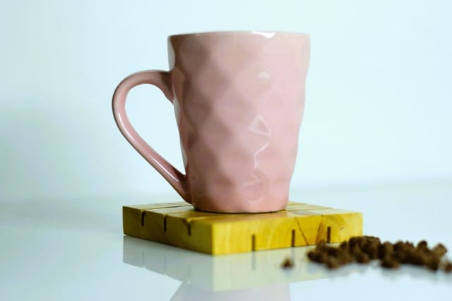 Country Clay-Coffee Mug (Diamond, Pink) Made of Ceramic by Country Clay