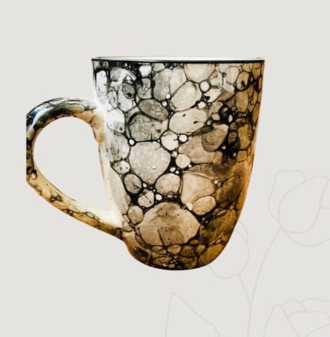Country Clay-Coffee Mug (Bubble Print, Misty Marble) - Set of 2 Made of Ceramic by Country Clay