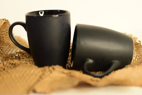Country Clay-Coffee Mug (Black) - Set of 2 Made of Ceramic by Country Clay