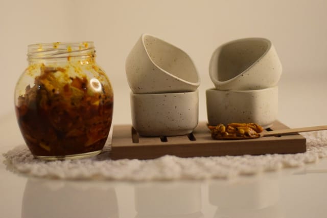 Country Clay-Chutney Bowl (White) - Set of 4 Made of Ceramic by Country Clay