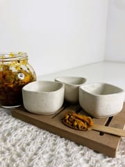 Country Clay-Chutney Bowl (White) - Set of 3 Made of Ceramic by Country Clay