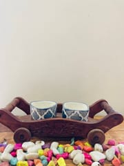 Country Clay-Chutney Bowl (Moroccan, Grey and White) - Set of 2 Made of Ceramic by Country Clay