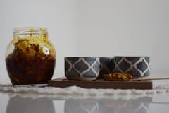Country Clay-Chutney Bowl (Moroccan, Grey and White) - Set of 3 Made of Ceramic by Country Clay