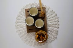 Country Clay-Chutney Bowl (Moroccan, Grey and White) - Set of 3 Made of Ceramic by Country Clay