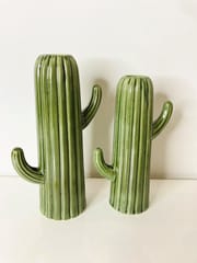 Country Clay-Cactus Planter (Green, Medium and Large) - Set of 2 Made of Ceramic by Country Clay