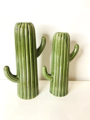 Country Clay-Cactus Planter (Green, Medium and Large) - Set of 2 Made of Ceramic by Country Clay