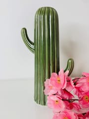 Country Clay-Cactus Planter (Green, Large) Made of Ceramic by Country Clay