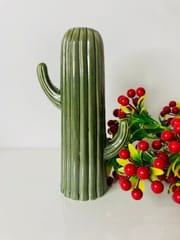 Country Clay-Cactus Planter (Green, Large) Made of Ceramic by Country Clay