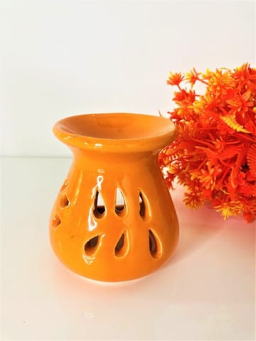 Country Clay-Aroma Diffuser (Plain, Orange, Medium) Made of Ceramic by Country Clay