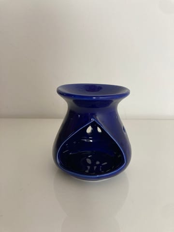 Country Clay-Aroma Diffuser (Plain, Blue, Medium) Made of Ceramic by Country Clay