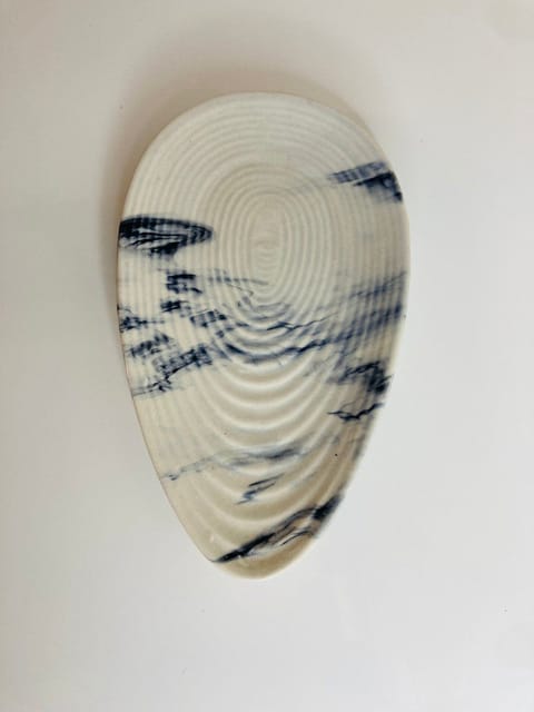 Country Clay-Almond Platter (Marble, Small) Made of Ceramic by Country Clay