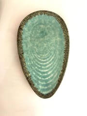 Country Clay-Almond Platter (Turquoise, Big) Made of Ceramic by Country Clay