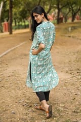 Sootisyahi 'Garden Glory' Azofree Handblock Printed Pure Cotton Kurti