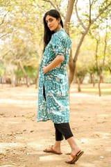 Sootisyahi 'Buds and Bushes' Azofree Handblock Printed Pure Cotton Kurti