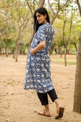 Sootisyahi 'Charm of the Sea' Azofree Handblock Printed Pure Cotton Kurti