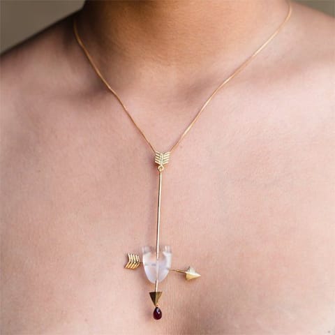 Baka - HEART Cupid's Arrow - White Pendant (without chain)