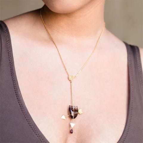 Baka - HEART Cupid's Arrow - Brown Pendant (without chain)