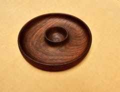 The Beehive India Small Chip & Dip Platter - Made of Sheesham/Rosewood
