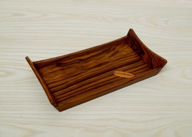 The Beehive India Small Teak Wood Leaf tray