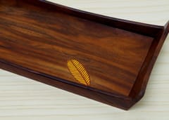 The Beehive India Small Sheesham/Rosewood Leaf Tray