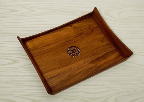 The Beehive India Big Comb Tray with Cutwork- Made of Teak Wood