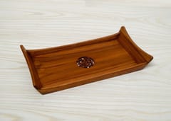 The Beehive India Small Comb Tray-Round Cutwork - Made of Teak Wood